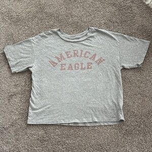 American Eagle Outfitters Gray Tee with Red Logo